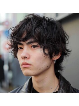 ヘアメイク リーフ 茂原店(HAIRMAKE Leaf) マッシュウルフカット/波巻きパーマツイストパーマ/メンズパーマ