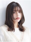 【over hair】暗髪カラー×外ハネミディアム