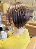 大人の丸みショートボブ　ショコラベージュ　鶴見