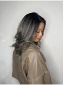 シルバー系バレイヤージュ