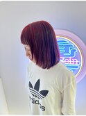 顔周りレイヤーボブ×セクションカラー