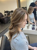 ブレンド 渋谷(BLend)&nbsp;ホワイトグレージュミニウルフデジタルパーマチェリーブラウン