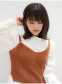 ダークアッシュ大人ガーリーイヤリングカラーミディアムレイヤー