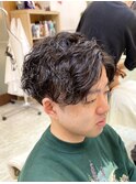 メンズショート刈り上げスパイラルパーマ