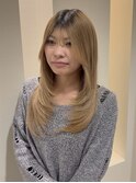 透明感ミルクティーベージュ×ナチュラルレイヤー