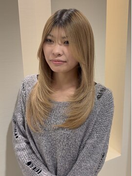 ディックス 浜野店(dix) 透明感ミルクティーベージュ×ナチュラルレイヤー