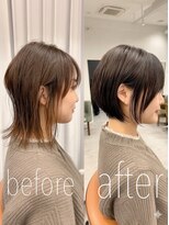 バイエイト(X８)&nbsp;横顔美人ショートに♪before after