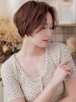 カバーヘア ブリス 上尾西口店(COVER HAIR bliss)&nbsp;ピンクブラウンブリーチなしかきあげマッシュウルフパーマ30代a