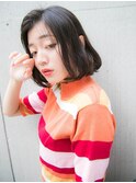 ちょっぴり重ためにボブ