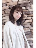 大人可愛いミディアムボブ