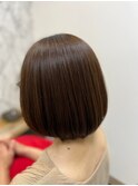 ショートヘア髪質改善カラー丸みボブ30代40代50代