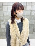 ミディアムパーマ 暖色カラー ミディアム パーマカラー