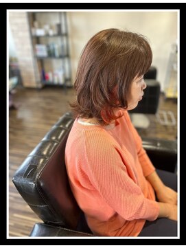 リレーションヘアーデザイン(Relation hair design) インナーカラー オレンジ