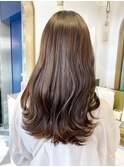 ブリーチなしチョコレートベージュ　くびれヘア　イメチェン