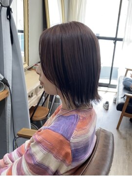 コンパス(COMPASS) 外ハネボブにピンクベージュアンブレラカラー