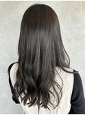 ブリーチなし透明感カラーシルバーアッシュグレージュカラ黒髪