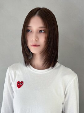 アイティーバイアルバム 松戸店(IT by ALBUM) ボブミディアム顔周りレイヤー韓国ヘアおくれ毛_ba556061