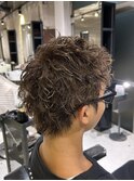 メンズスパイキーショートピンパーマスタイルT