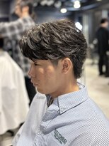 アウル 心斎橋(owl)&nbsp;センターパート＆フェザーパーマ＆シャドウパーマ＆黒髪＆men's