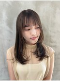 ナチュラルオリーブブラウンレイヤースタイル