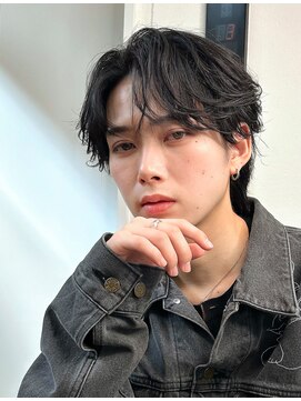 フェザーパーマ/メンズパーマ/韓国マッシュ/ブルーブラック3