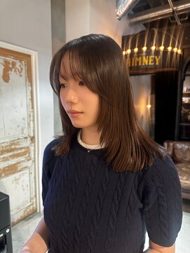 【喜友名】セミロングハッシュカットレイヤーカットくびれヘア