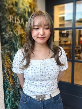 ダブルカラー/ブリーチカラー/ヘーゼルベージュ/ベージュ/西新