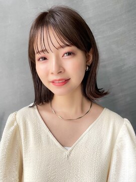 ガーデンヨコハマ(GARDEN YOKOHAMA) レイヤーボブ くびれヘア 暗めカラー ココアブラウン 外ハネ