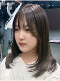 ダークブルーデジタルパーマワンホンレイヤーニュアンスウルフ