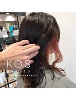 ケーオーエスビューティー(K O S beauty) インナーカラー　ピンクレッド