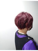 ショート ブリーチ ピンクバイオレット