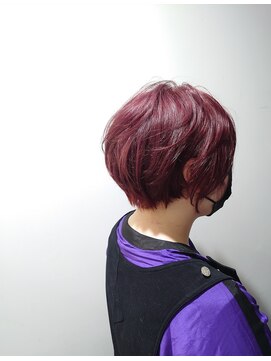 アーシェ 横浜店(A'SHE) ショート ブリーチ ピンクバイオレット