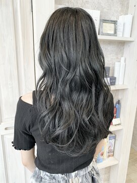 キャアリー(Caary) 福山市美容室Caary ブリーチ無し透明感 アイスブルー ブルージュ