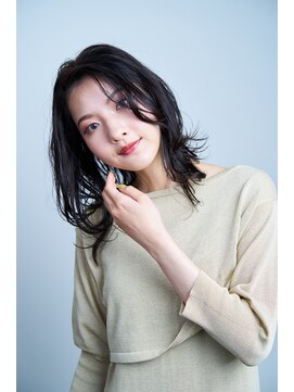 ユニックス ノクティプラザ溝口店(UNIX) 伸ばしかけ小顔セミディ前髪なしミントアッシュ＃UNIX溝口