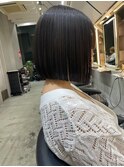 丸くならないボブ×縮毛矯正