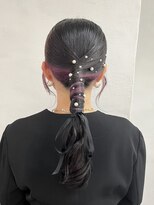 タイトポニー ポニーアレンジ 編みおろし パールアレンジ セット