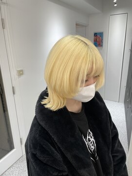 ペレ 渋谷(PELE) h_ デザインカラー/レイヤーカット/ウェットヘア/ベージュ