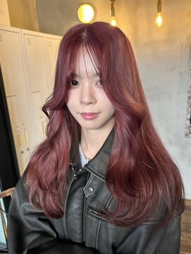 エンター 天神店(ENTER) 暖色カラー/チェリーベージュ/レイヤーロング/ENTER 天神店