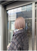 ボブ×ピンクベージュ