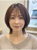 大人かわいい外ハネレイヤーボブ