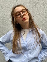 ローウェ 新百合ヶ丘(Louwe)&nbsp;切りっぱなし小顔ロングカーキベージュカラー[新百合ヶ丘]