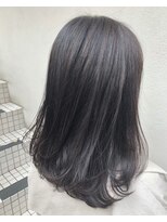 モルニ(MORNI) アッシュグレー_マロンベージュ Aラインボブ かきあげ