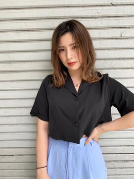 リアイス(Re:ICE) ミニウルフ/くすみブルー/流れるレイヤー/インナーハイライト