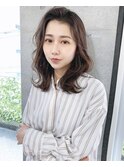 透けバング立ち上げ前髪くびれレイヤーヘア/韓国風ヨシンモリ