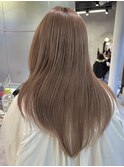 ダブルカラーでシアーベージュ×ロングレイヤーカット【CHICA】