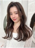 ◆くびレイヤーボブルフネビージュ小顔ワンレンこなれミディ