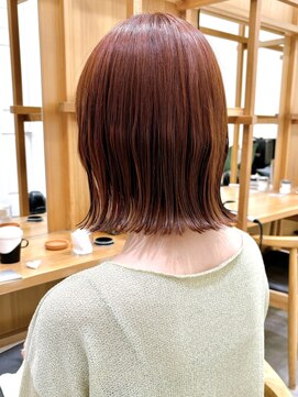 セイドット リー(Say. Ree) Say.切りっぱなしボブ外はねボブオレンジブラウン表参道青山原宿