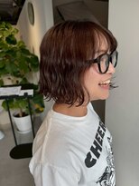 ギネス(Giness)&nbsp;アプリコットオレンジゆるふわウェーブボブ