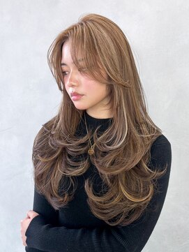 アルバム 新宿(ALBUM SHINJUKU) 顔周りレイヤーロングおくれ毛フェイスフレーミング_F0696