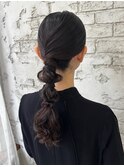 編みおろしアレンジ ヘアセット 池袋 ヘアメイク